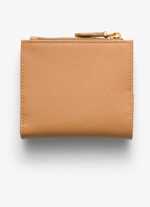 Prada Small portemonnee van leer - achterkant 2 camel