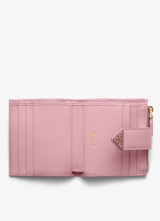 Prada Small portemonnee van leer - voorkant 4 oudroze
