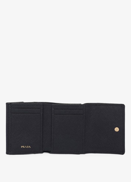 Prada Small portemonnee van leer - voorkant 6 diepzwart