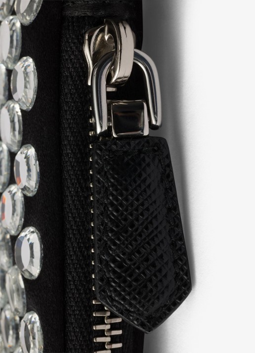 Prada Small schoudertas met strass - detail 4 zilver