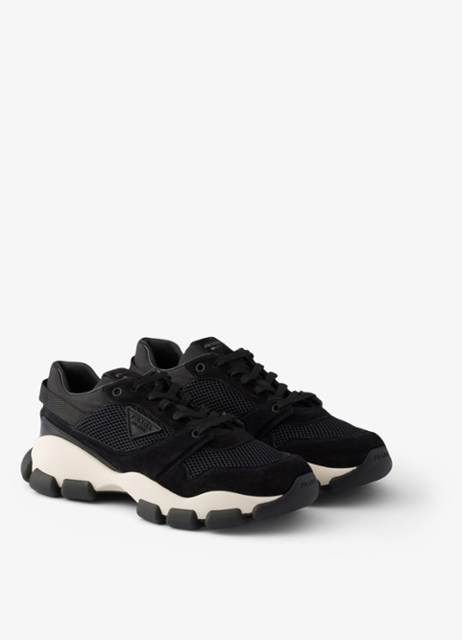 Prada Sneaker met suède details - voorkant 2 zwart