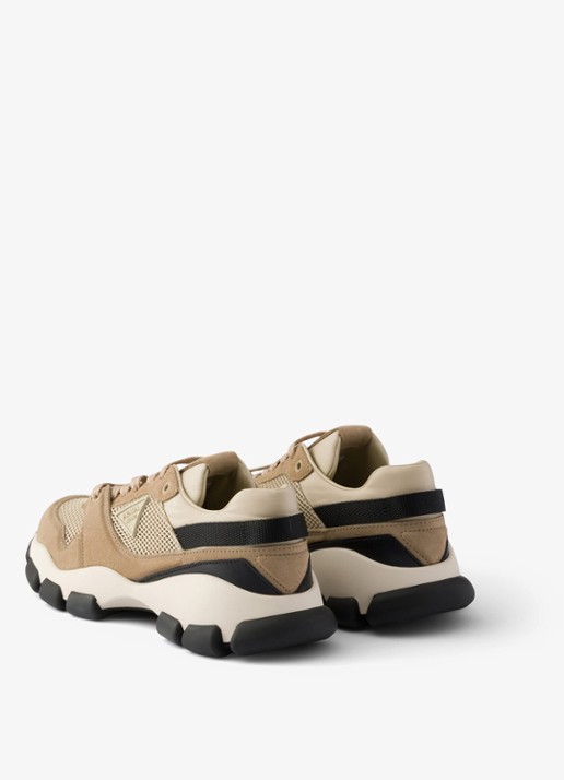 Prada Sneaker met suède details - achterkant 6 beige