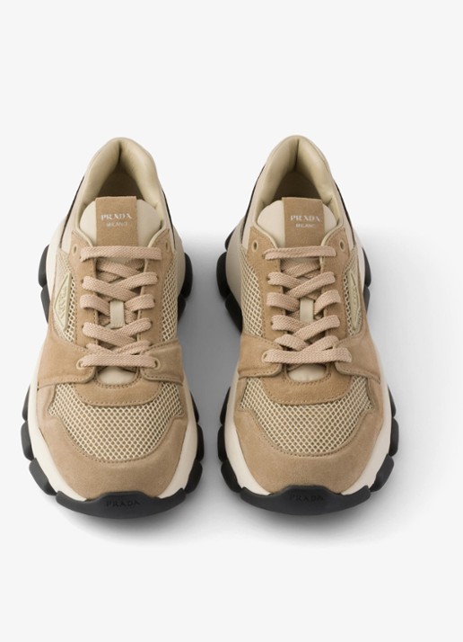 Prada Sneaker met suède details - detail 4 beige