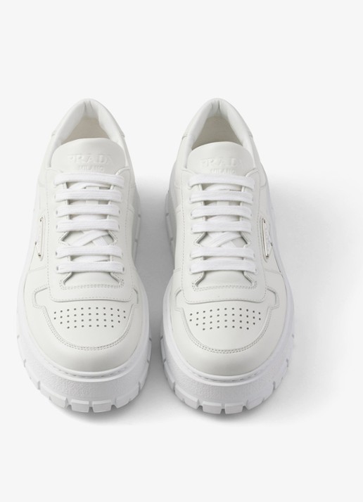 Prada Sneaker van leer - detail 4 wit