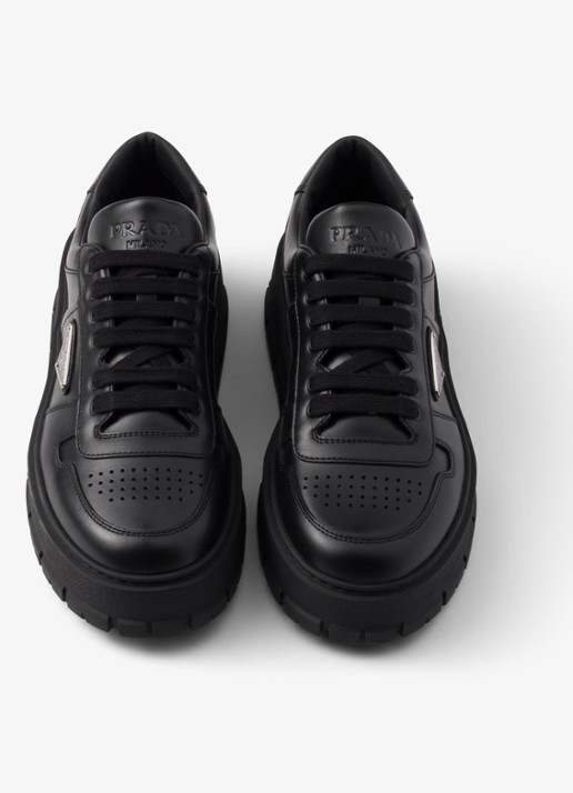 Prada Sneaker van leer - detail 3 zwart