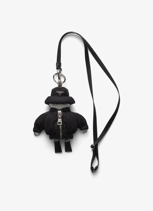 Prada Soft Robot Re-Nylon sleutelhanger met afneembaar koord