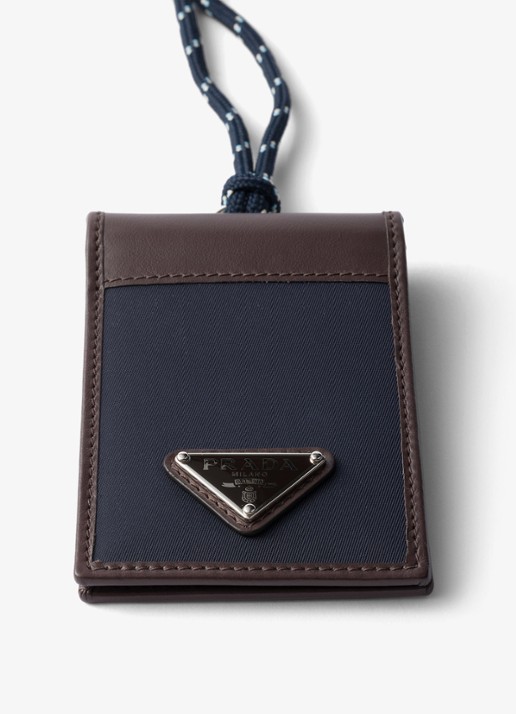 Prada Speedrock Re-Nylon pasjeshouder van leer met contrast - detail 2 blauw