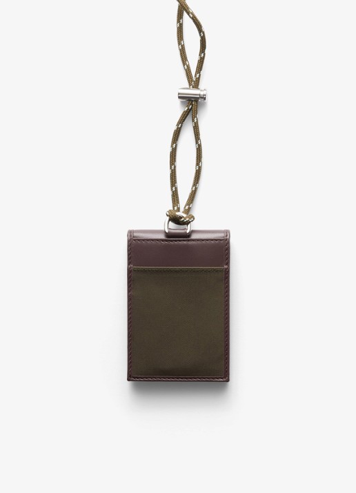 Prada Speedrock Re-Nylon pasjeshouder van leer met contrast - achterkant donkergroen