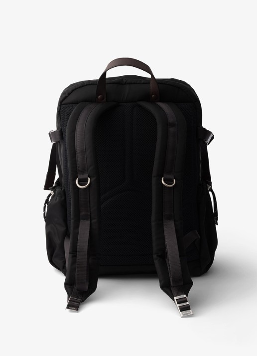 Prada Speedrock Re-Nylon rugzak met leren details - achterkant zwart