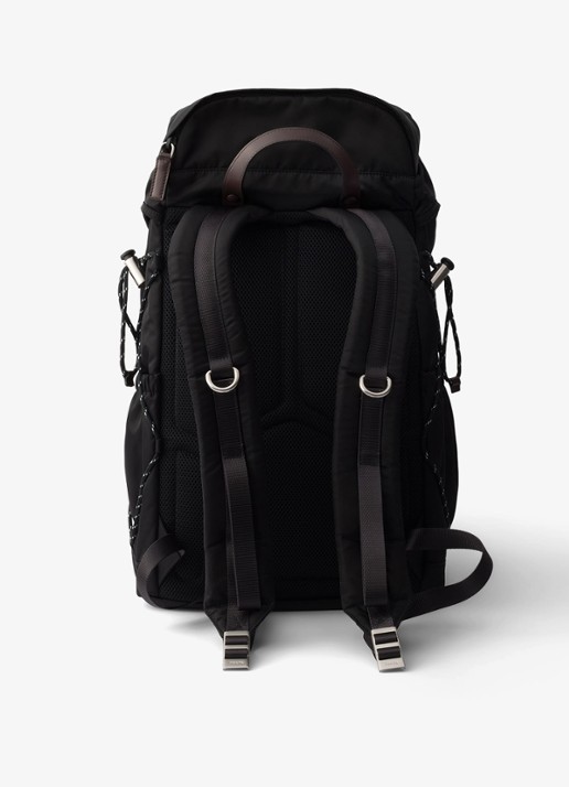 Prada Speedrock Re-Nylon rugzak met leren details - achterkant zwart