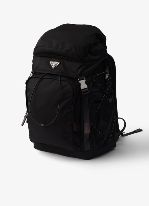 Prada Speedrock Re-Nylon rugzak met leren details - voorkant 6 zwart