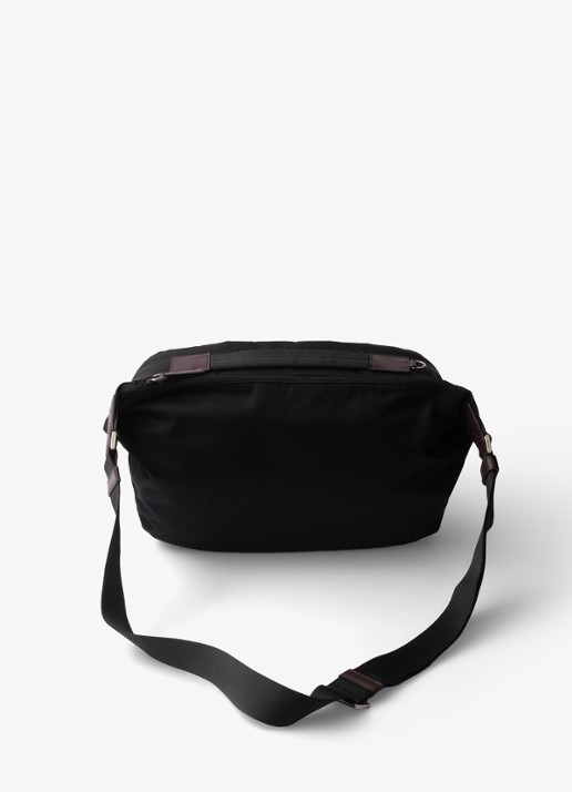Prada Speedrock Re-Nylon schoudertas met leren details - achterkant 7 zwart