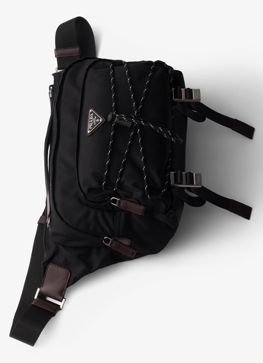 Prada Speedrock Re-Nylon schoudertas met leren details - detail 5 zwart