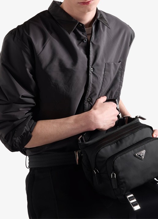 Prada Speedrock Re-Nylon schoudertas met leren details - detail 2 zwart