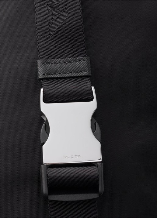 Prada Speedrock Re-Nylon schoudertas met leren details - detail 3 zwart