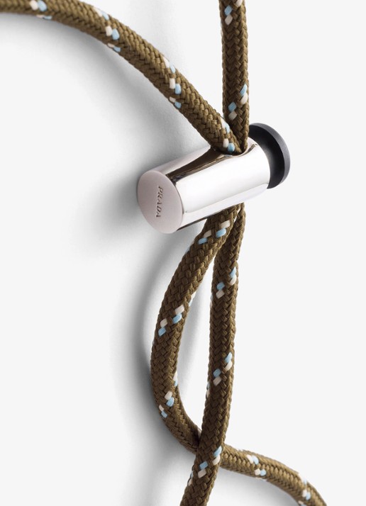 Prada Speedrock Re-Nylon telefoonhoesje met leren details en afneembare schouderriem - detail 4 donkergroen
