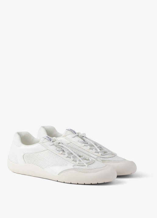 Prada Speedrock sneaker met lakleren en mesh details - detail 4 wit