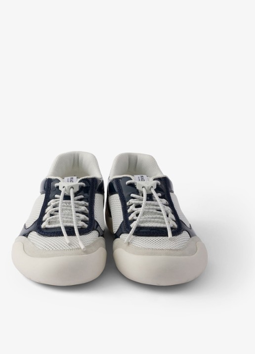 Prada Speedrock sneaker met lakleren en mesh details - detail 5 blauw