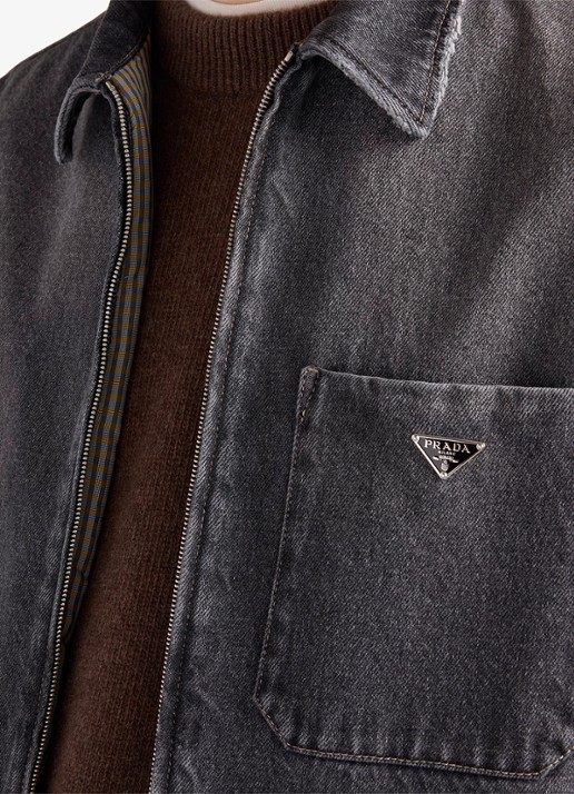 Prada Spijkerjas met borstzak - detail 3 zwart