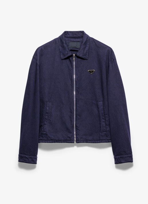 Prada Spijkerjas met steekzakken en logo - voorkant indigo