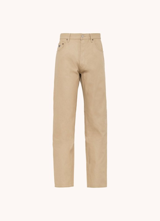 Prada Straight leg jeans met gekleurde wassing - voorkant beige