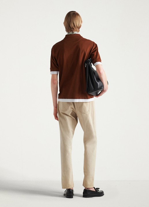 Prada Straight leg jeans met gekleurde wassing - achterkant beige