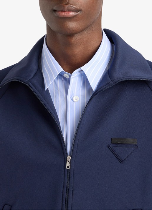 Prada Sweatvest met steekzakken - detail 5 donkerblauw