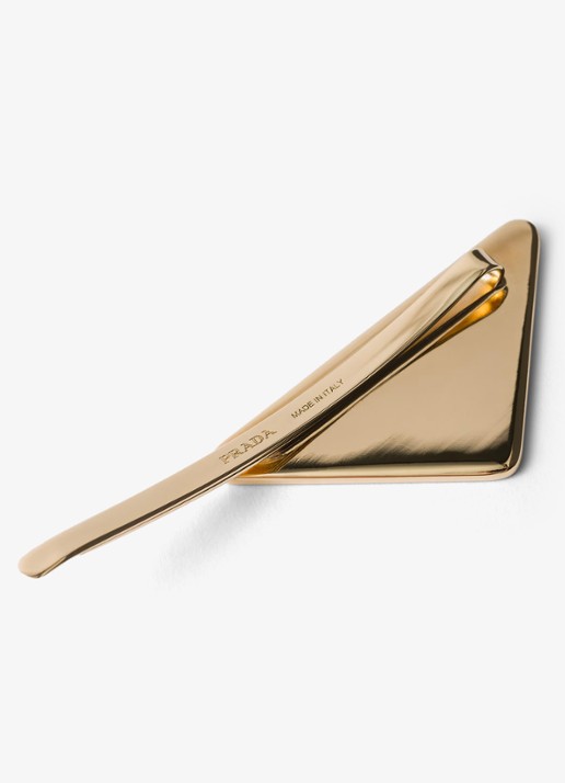 Prada Symbole haarclip set van 2 - achterkant 2 goud