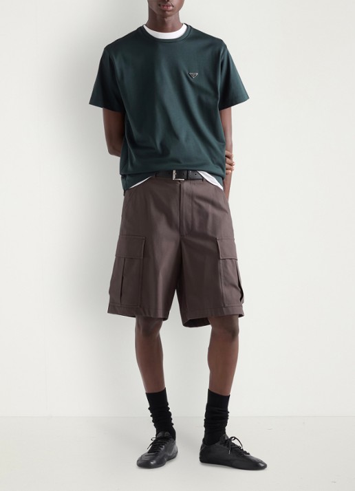 Prada T-shirt met logo - voorkant 2 donkergroen