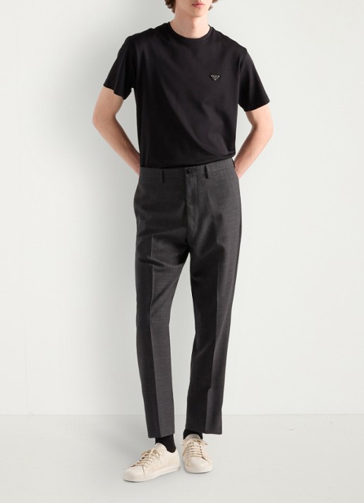 Prada T-shirt met logo - detail zwart
