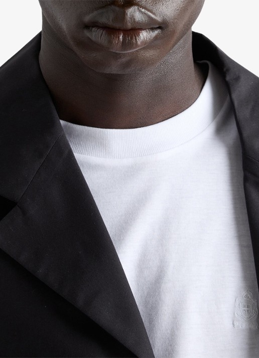Prada T-shirt met logoborduring - detail 2 wit
