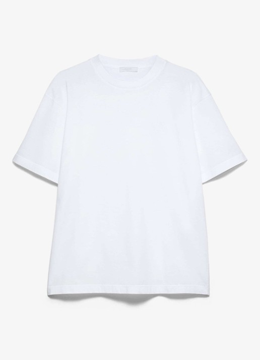 Prada T-shirt met logoborduring - voorkant 4 wit