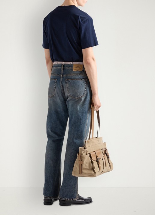 Prada T-shirt met logoborduring - achterkant 4 blauw