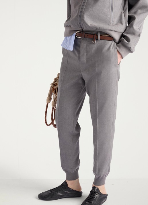 Prada Tapered fit pantalon van wol met steekzakken