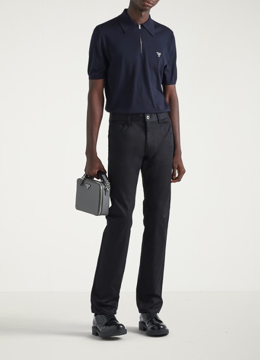 Prada Tapered jeans met stretch - voorkant 5 zwart