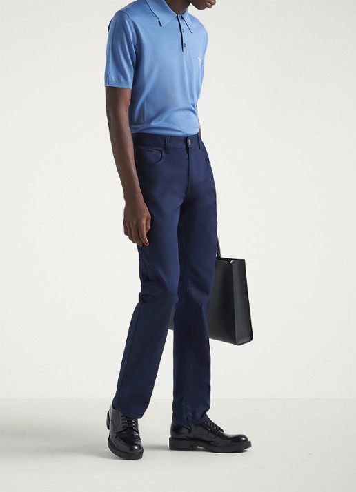 Prada Tapered jeans met stretch - voorkant 2 indigo