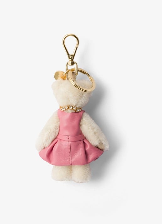Prada Teddy tasbedel met leren details - achterkant 3 wit