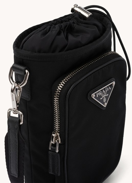 Prada Telefoonhoes met logo en trekkoord - detail 6 zwart