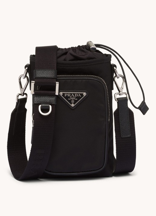Prada Telefoonhoes met logo en trekkoord
