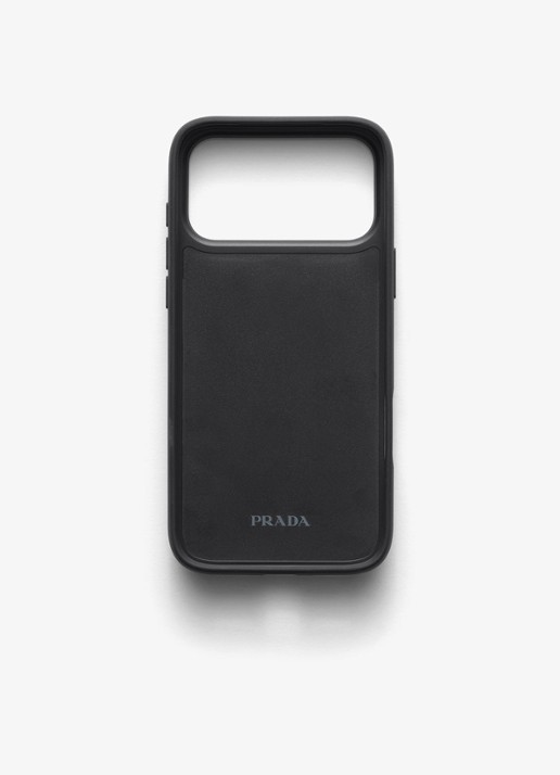 Prada Telefoonhoes van kalfsleer voor iPhone 17 Pro - achterkant 3 zwart