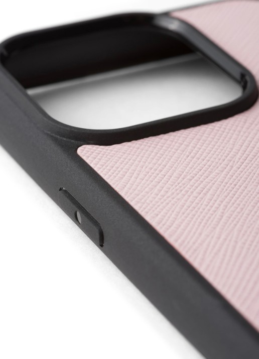 Prada Telefoonhoes van leer voor iPhone 15 Pro - achterkant 3 lichtroze