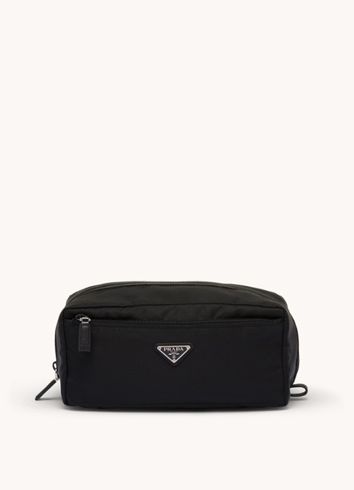 Prada Toilettas met leren details - voorkant 8 zwart