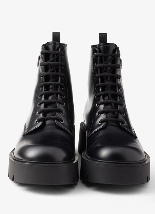 Prada Veterboot van leer - detail 7 zwart