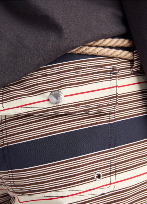 Prada Zwemshorts met streepprint - detail 5 donkerblauw