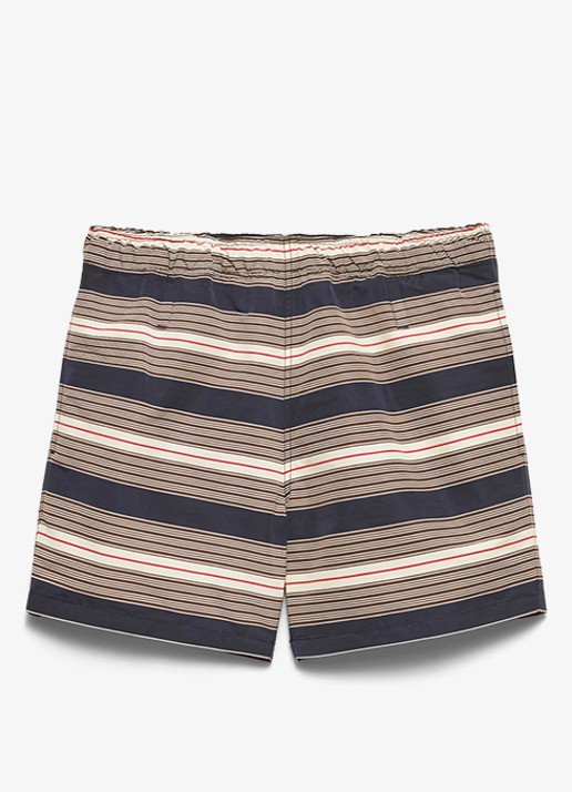 Prada Zwemshorts met streepprint - voorkant donkerblauw