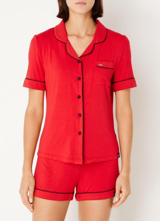 Pretty You Bamboe pyjamaset met contrasterende bies