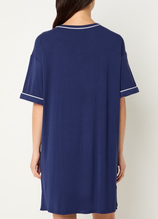 Pretty You Bamboo nachthemd - achterkant donkerblauw