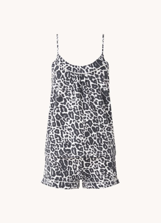 Pretty You Bamboo pyjamaset met contrasterende bies - voorkant 4 diepzwart
