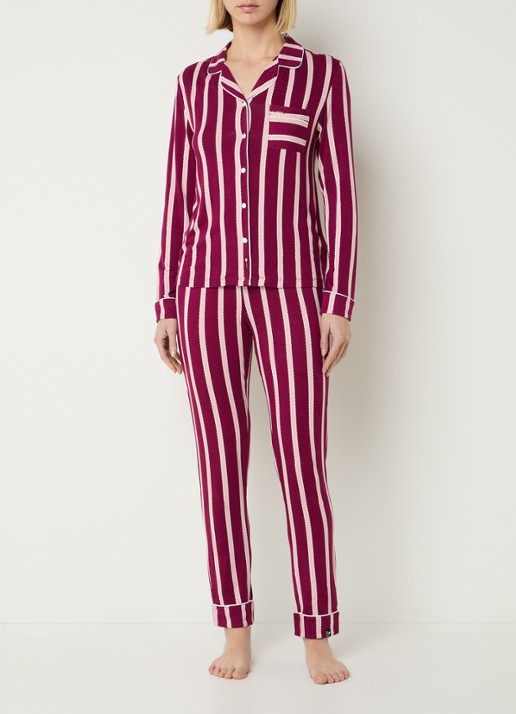 Pretty You Bamboo pyjamaset met contrasterende bies
