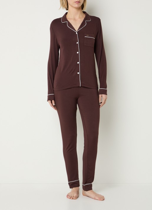Pretty You Bamboo pyjamaset met contrasterende bies